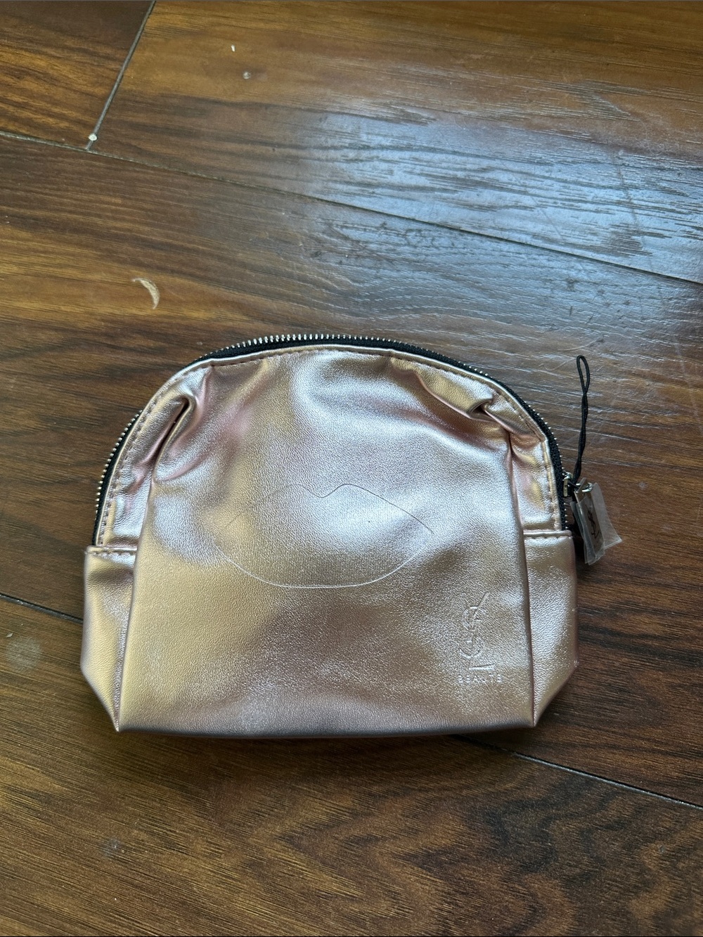 Metallic Rose Gold Cosmetic Pouch